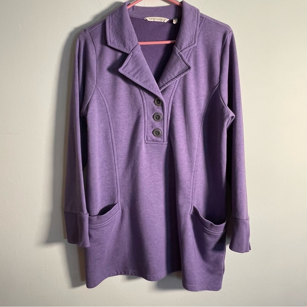 Soft Surroundings purple cotton blend tunic size M